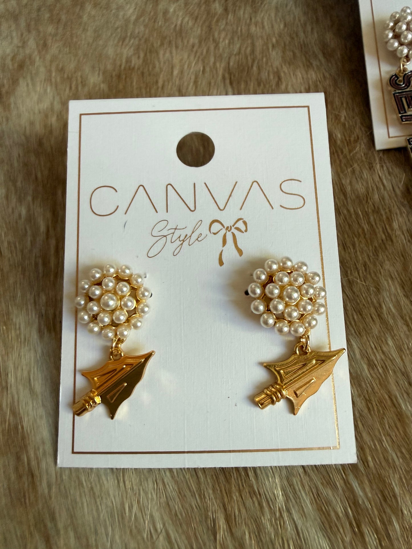 Florida State Seminoles Pearl Cluster 24K Gold Plated Logo Earrings