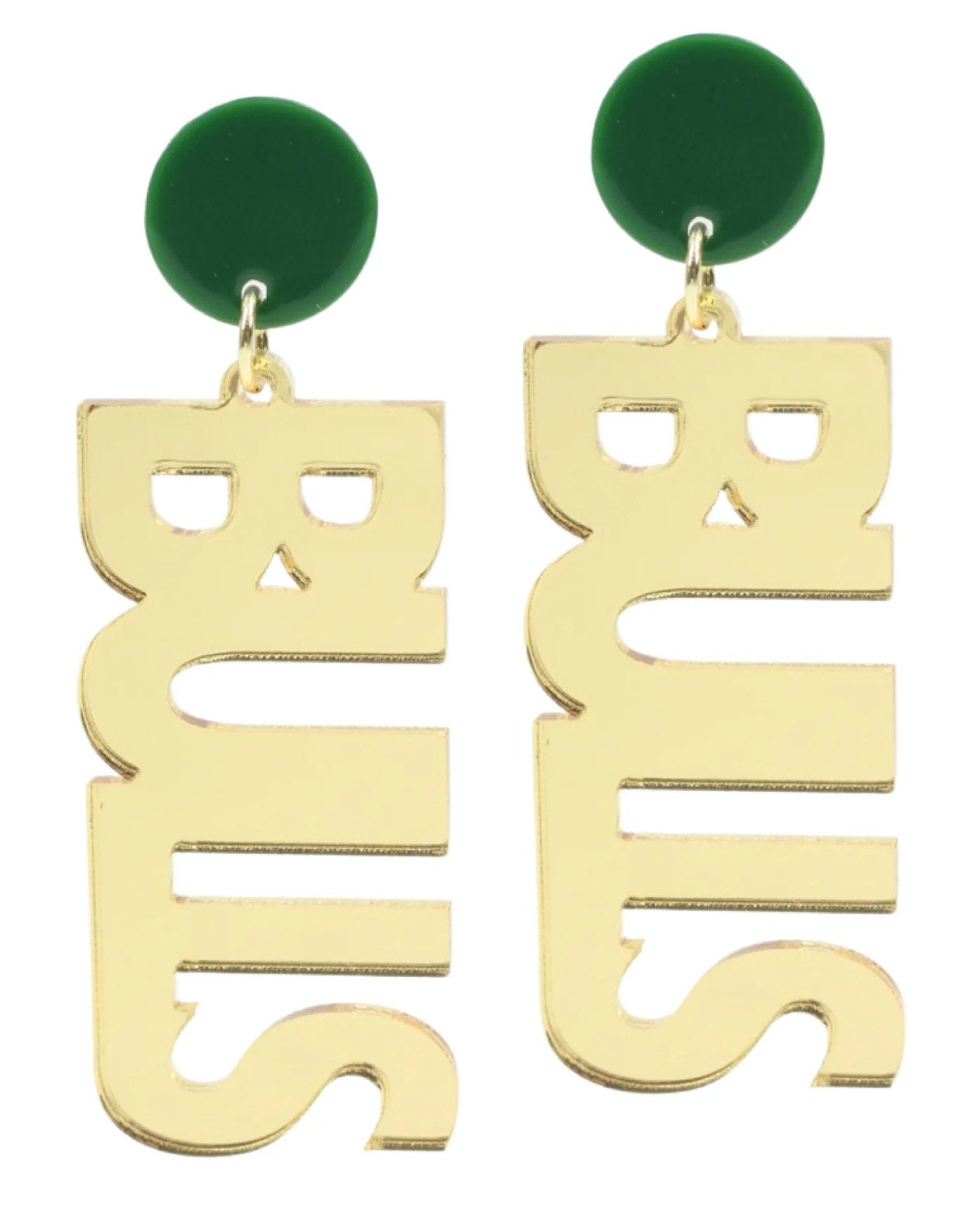 USF BULLS ACRYLIC EARRINGS - GOLD MIRRORED
