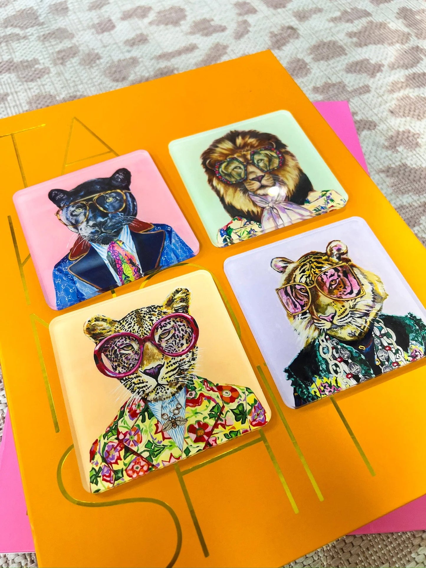 Tart by Taylor- Big Cats Set of 4 Coasters
