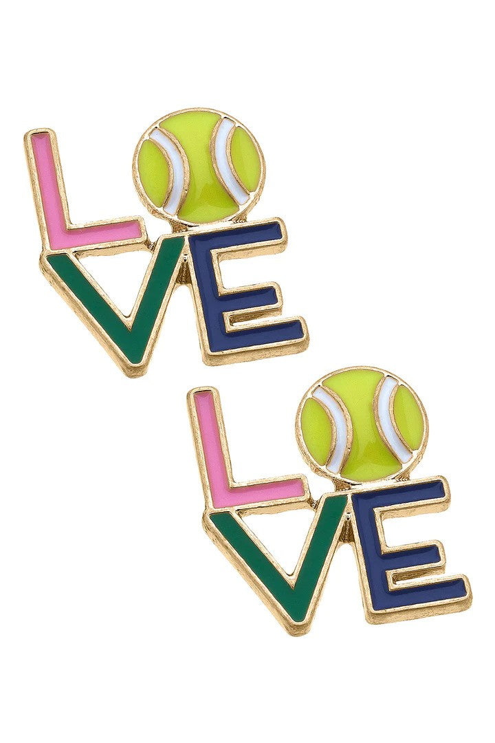 Canvas Style- Tennis Stacked Enamel Stud Earrings