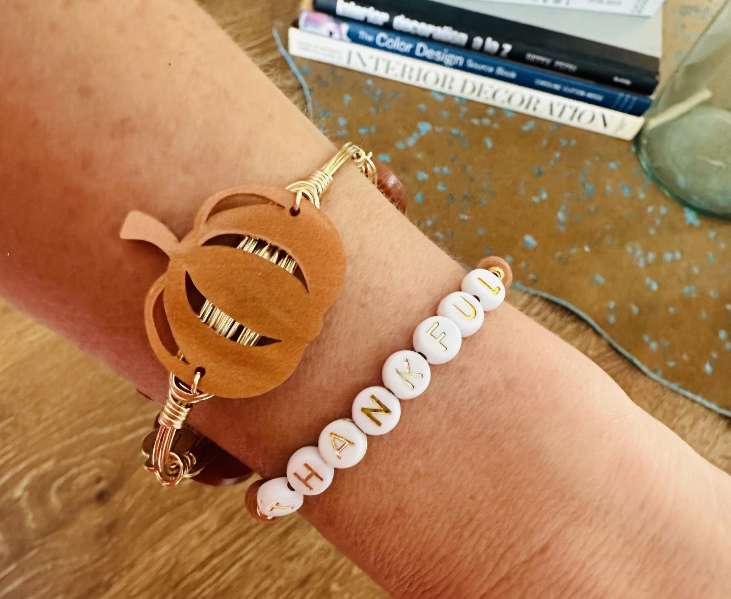 Bourbon & Boweties THANKFUL stacker stretch bracelet