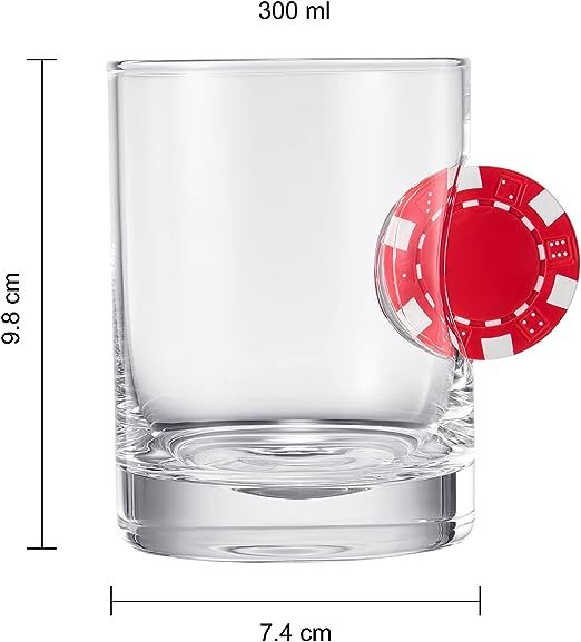 Poker Chip Whiskey & Wine Glasses | Set of 2 (20 oz)