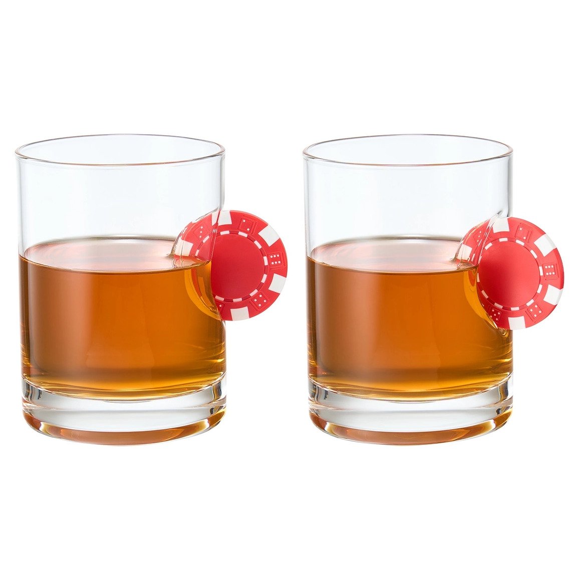 Poker Chip Whiskey & Wine Glasses | Set of 2 (20 oz)
