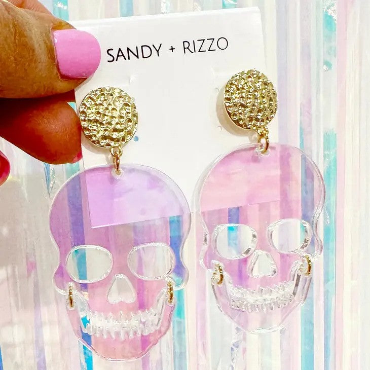 Iridescent Skull Earrings