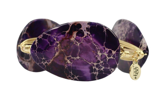 Bourbon & Boweties  Purple Stone Bangle Bracelet
