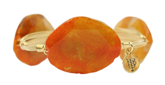Bourbon & Bowties  Orange Agate Bangle Bracelet