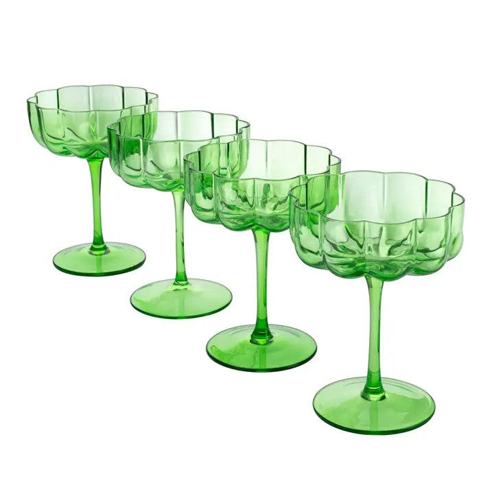 Green Cocktail Coupes - Set of 4