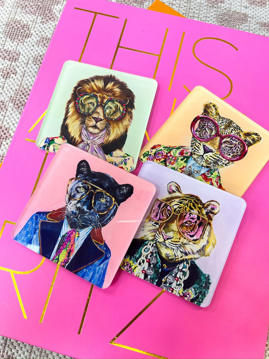 Tart by Taylor- Big Cats Set of 4 Coasters