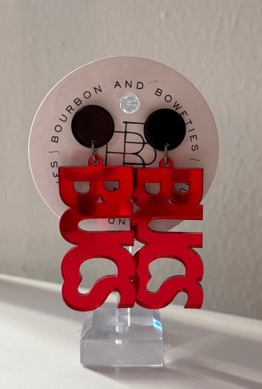 TAMPA BUCS ACRYLIC EARRING- Bourbon& Boweties