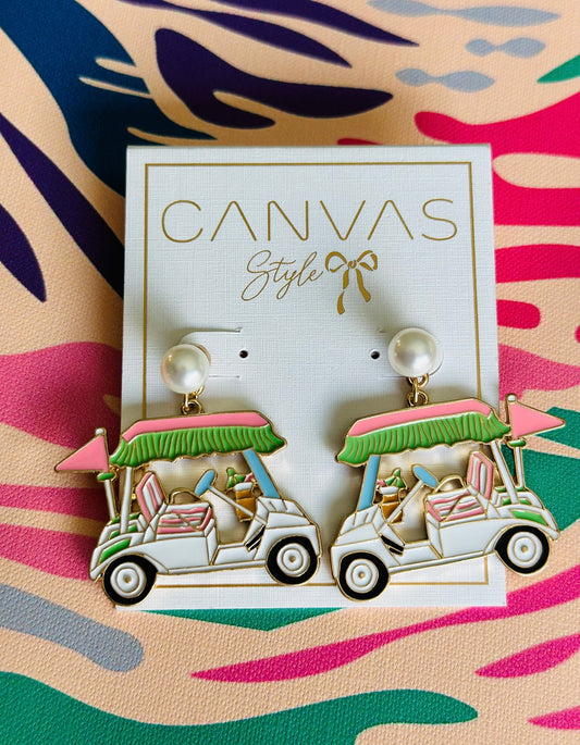 Preppy Golf Cart Earrings