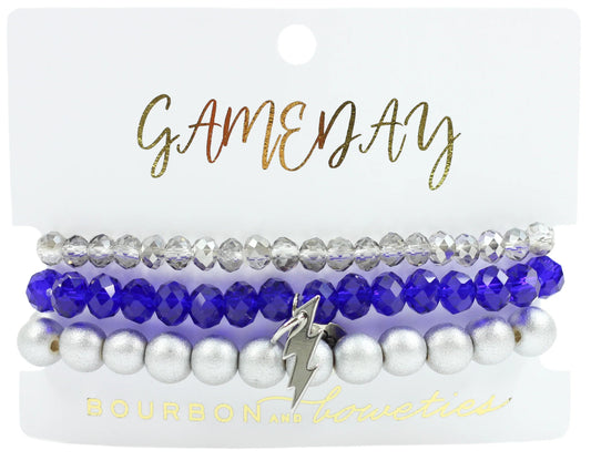 Bourbon & Boweties Kendley Bangle - Colbalt Blue Beaded Stretch  Bracelet