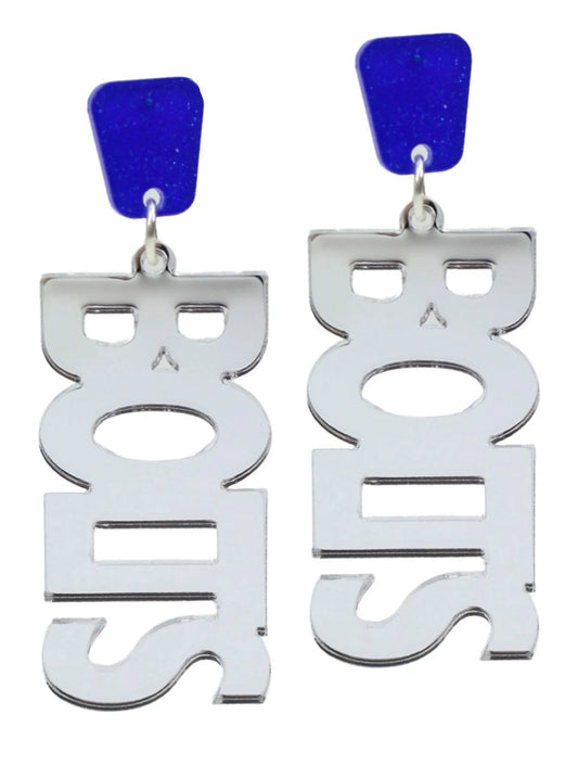 TPA BOLTS ACRYLIC EARRING- SILVER MIRRORED