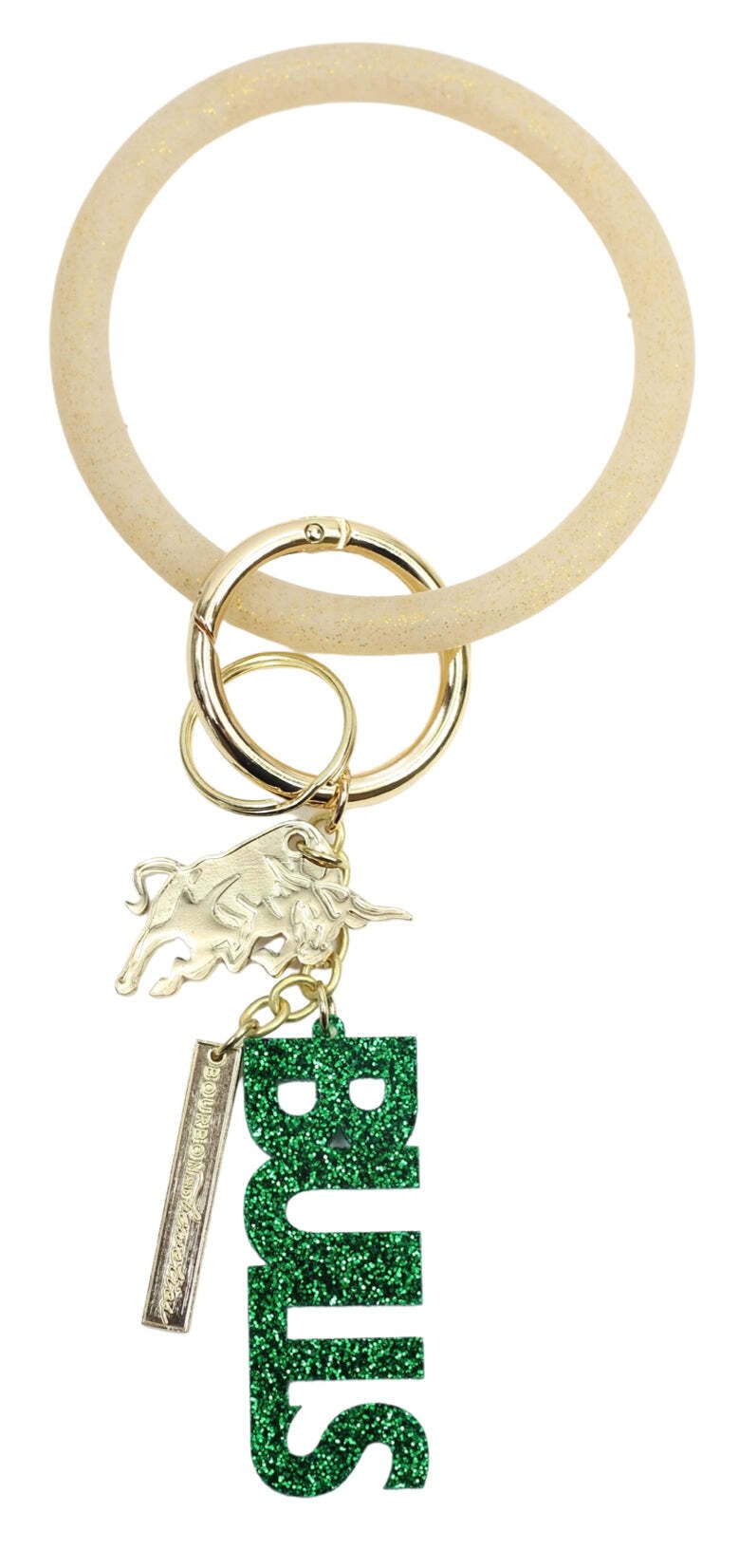 Bourbon & Boweties  USF Bulls Bracelet Key Ring