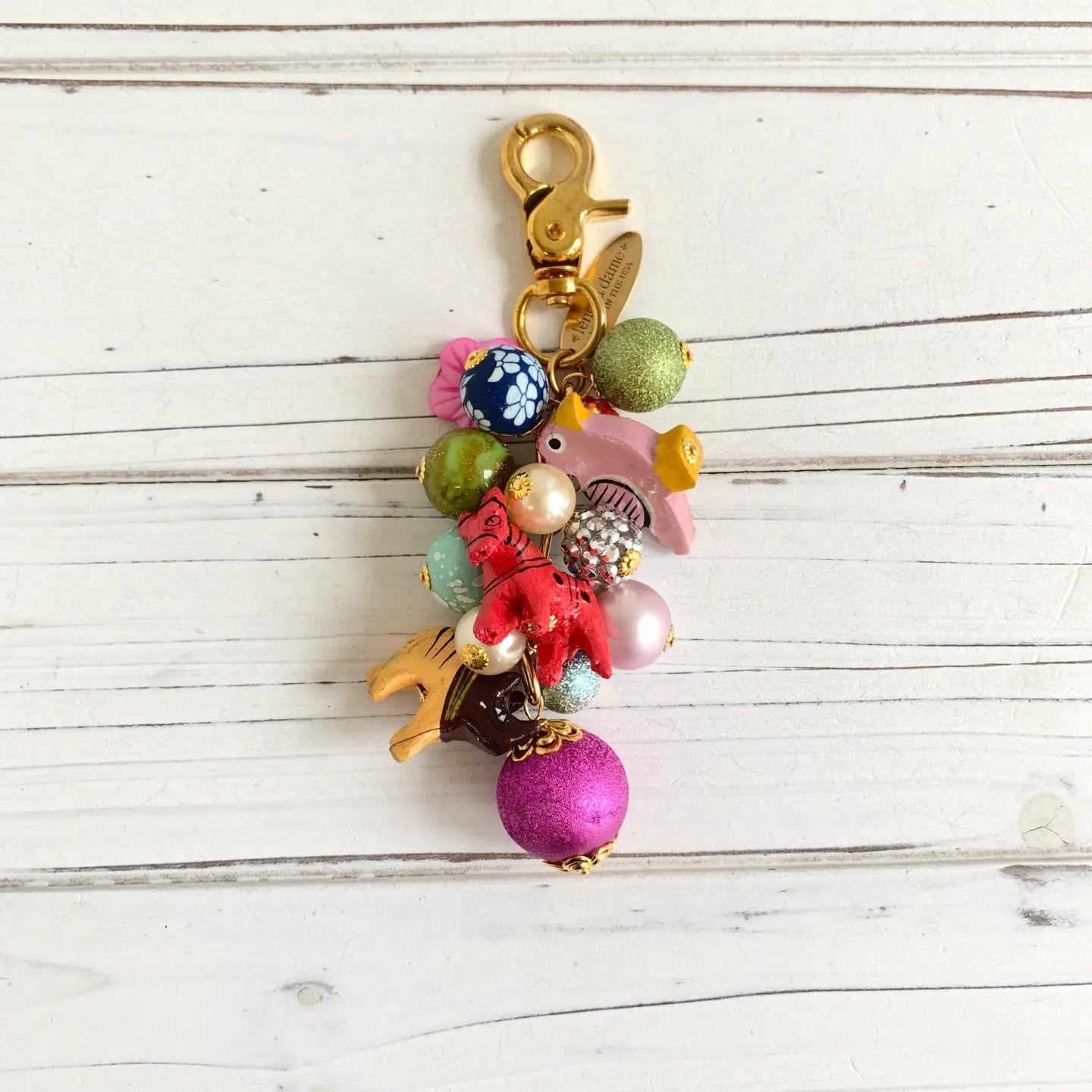 Colorful Animal Beaded Bag Charm & Keychain
