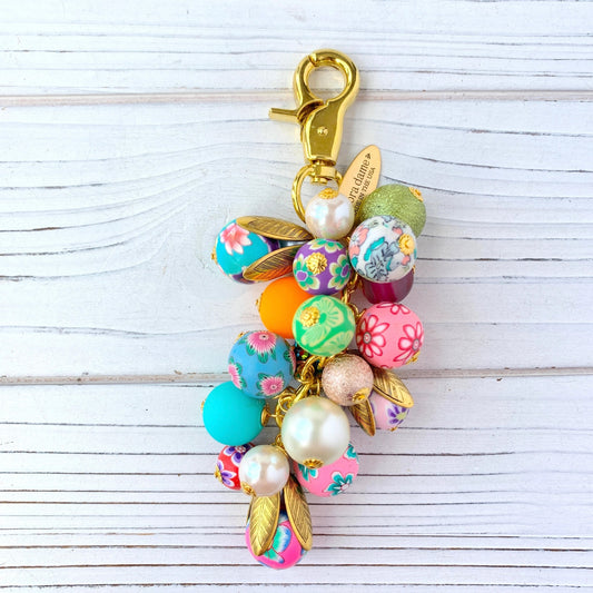 Bright Floral Purse Charm & Keychain