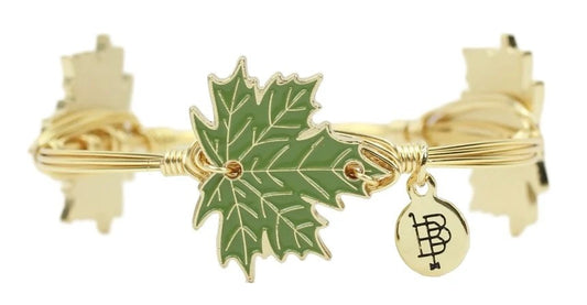 Bourbon & Boweties Fall Leaf Bangle Bracelet