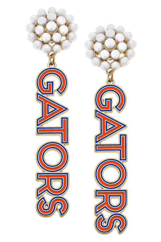 Florida GATORS  Pearl Cluster Drop Earring