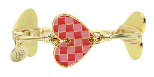 THE CHECKERED HEART BANGLE BRACELET- Bourbon & Boweties