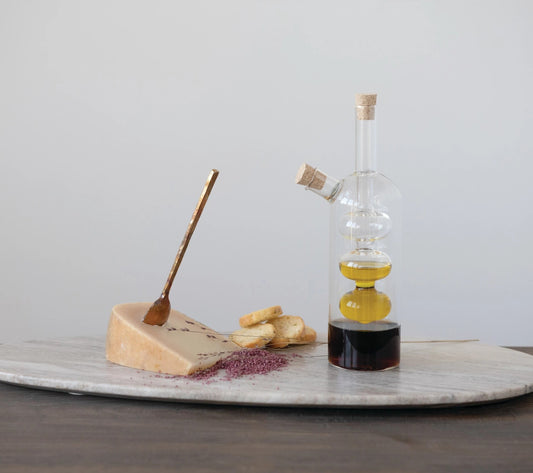 Glass Oil and Vinegar Cruet with Cork Stoppers