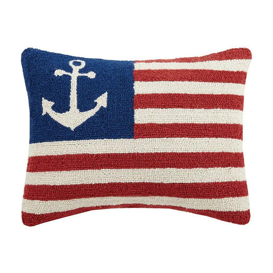 Anchor American Flag Hook Pillow