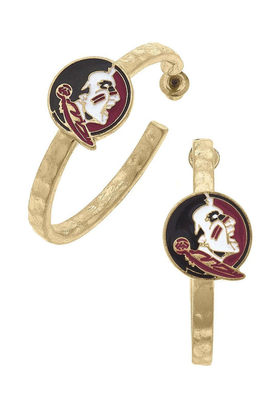 Florida State Seminoles Enamel Logo Hoop Earrings