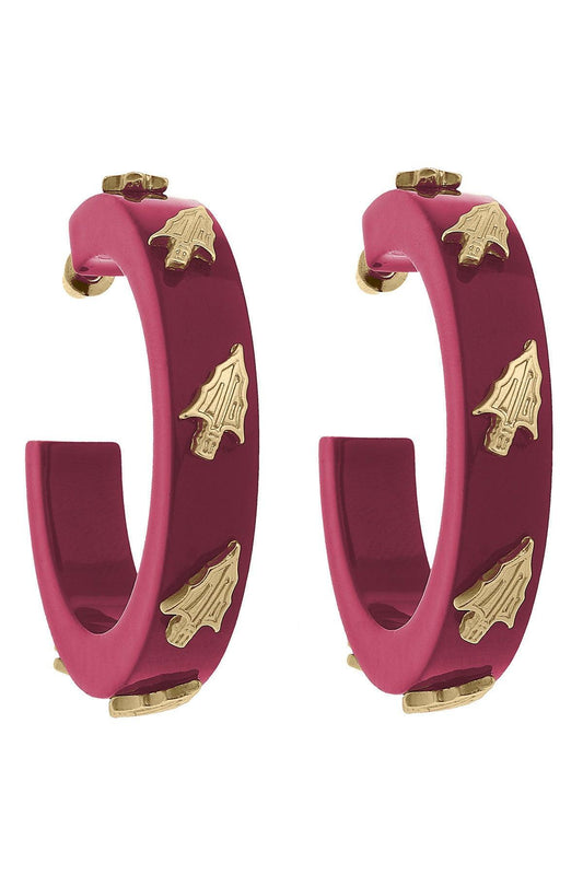 Florida State Seminoles Resin Logo Hoop Earrings