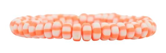 Bourbon & Boweties Stacker Stretch Bracelet- Orange & White