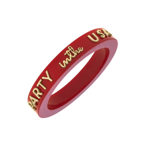 Canvas Style- PARTY IN THE USA  Resin Bangle in Red