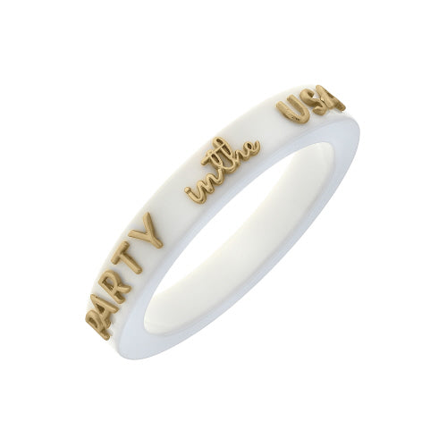 Canvas Style-PARTY IN THE USA  Resin Bangle in White